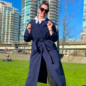 Outdoor Voice Oversized Navy Trench OS